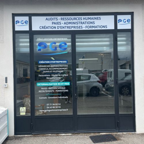 Enseigne lettres découpées et adhésifs lettrage poset et depose