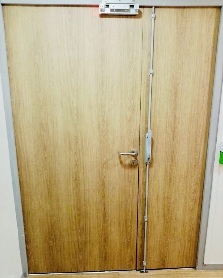 Porte double habillée imitation bois – enseigne extérieure paris