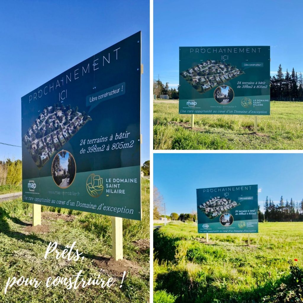 Pré enseigne panneau bord de route promotion immobilier