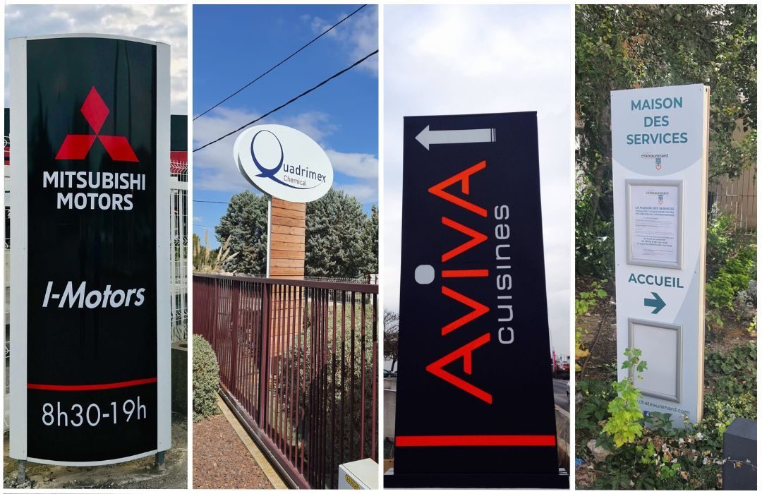 Totem exterieur en signaletique