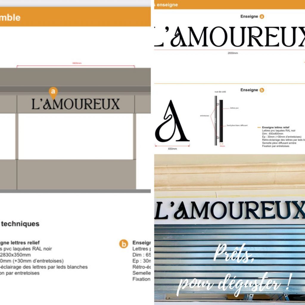 Enseigne lettres découpées