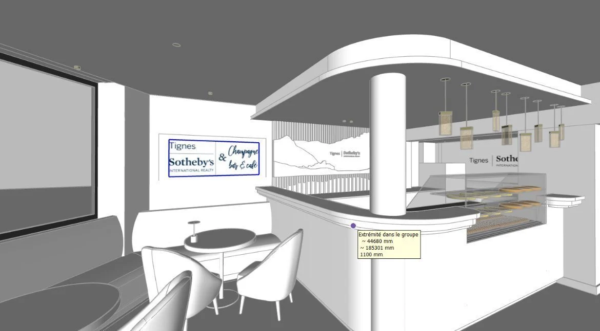 Vue 3D d’un bar avec enseignes intérieures – Les avantages des enseignes non lumineuses pour les commerces de Salon-de-Provence
