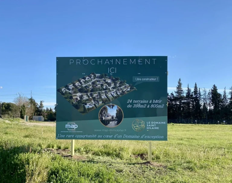Pré enseigne panneau bord de route promotion immobilier