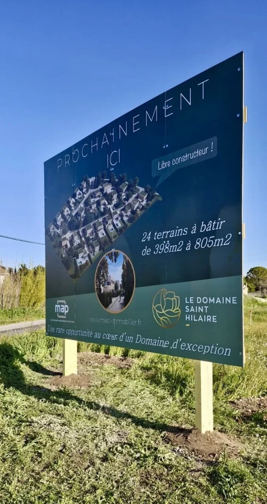 Pré enseigne panneau bord de route promotion immobilier