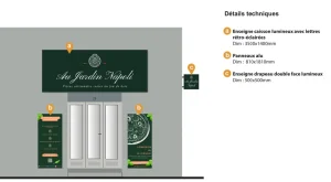 enseigne caisson lumineux avec lettres PVC lumineuses