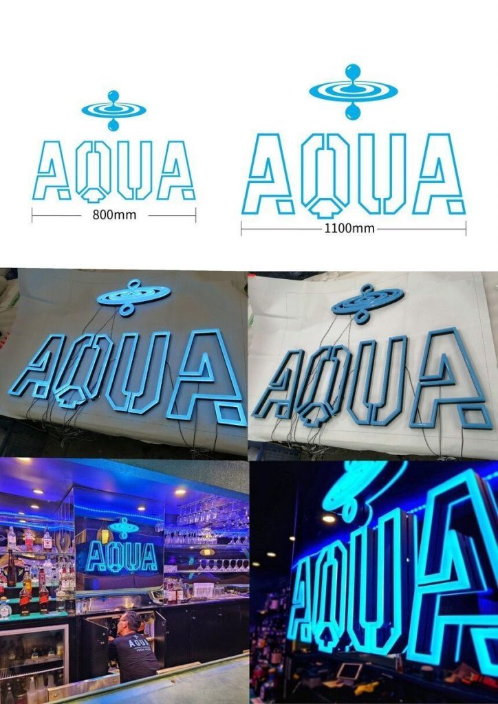 Enseigne lettres découpées lumineuses