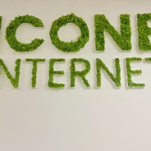 Enseigne lettres PVC végétales avec lichen