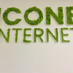Enseigne lettres PVC végétales avec lichen