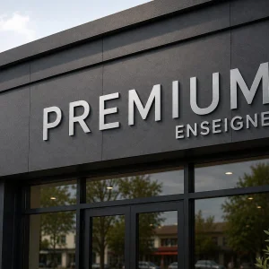 enseigne dibond argent