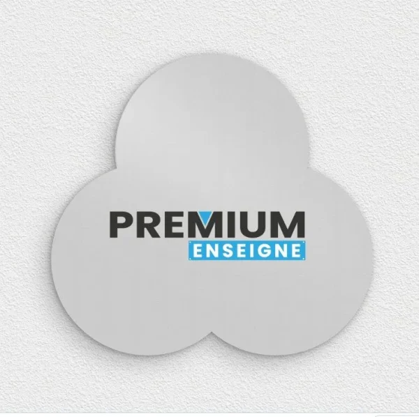 Panneau Alu type dibond, découpe à la forme