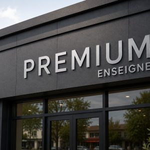 enseigne dibond argent