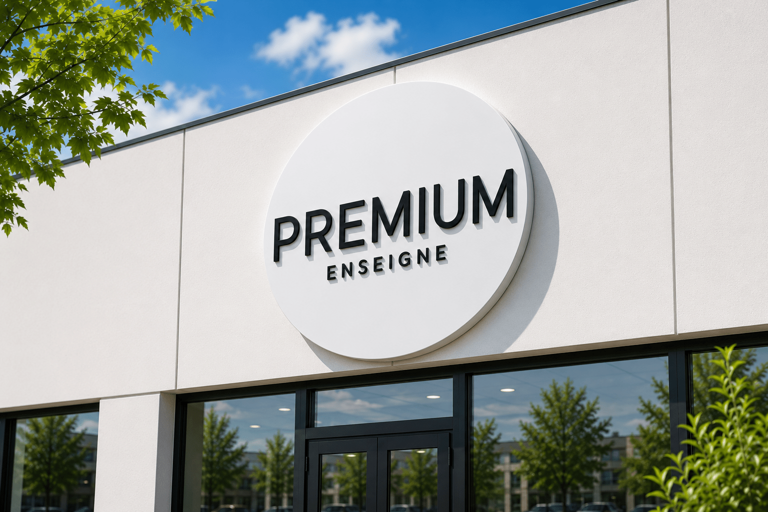 Tôle Tablette avec Lettres PVC  Fixées sur entretoises