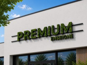 enseigne végétale fixées sur entretoises lichen montage sur lisses