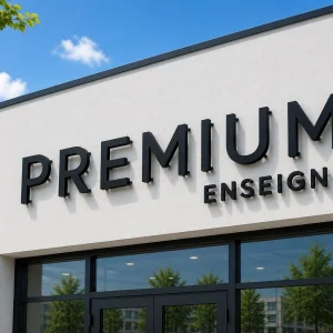 lettres PVC fixées sur entretoises