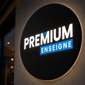 enseigne ajourée à plat ronde