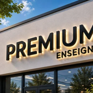 enseigne lettres découpées PVC avec rétro éclairage lumière chaude