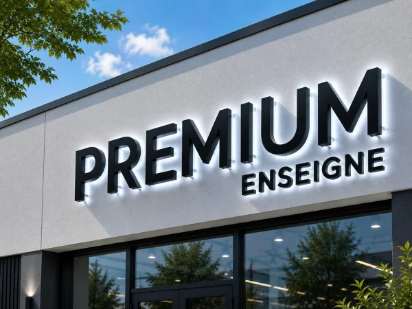 enseigne lettres découpées PVC avec rétro éclairage lumière froide