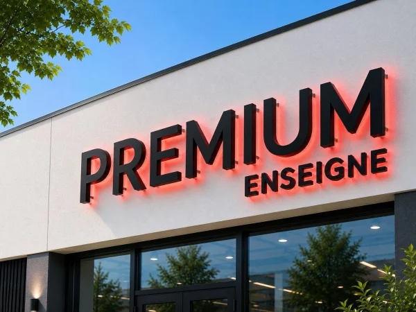 enseigne lettres découpées PVC avec rétro éclairage lumière couleur
