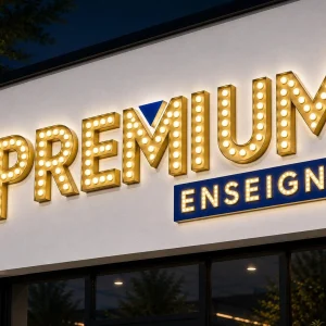 enseigne lettres découpées à ampoules