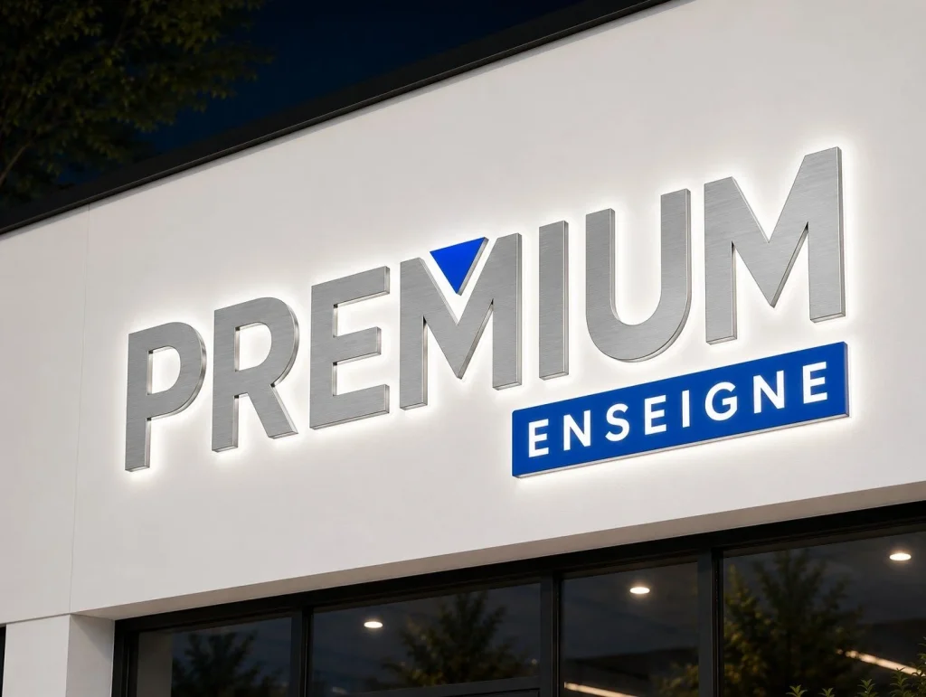 Exemple de réalisation Premium Enseigne – enseigne lettres plexi + dibond brossé