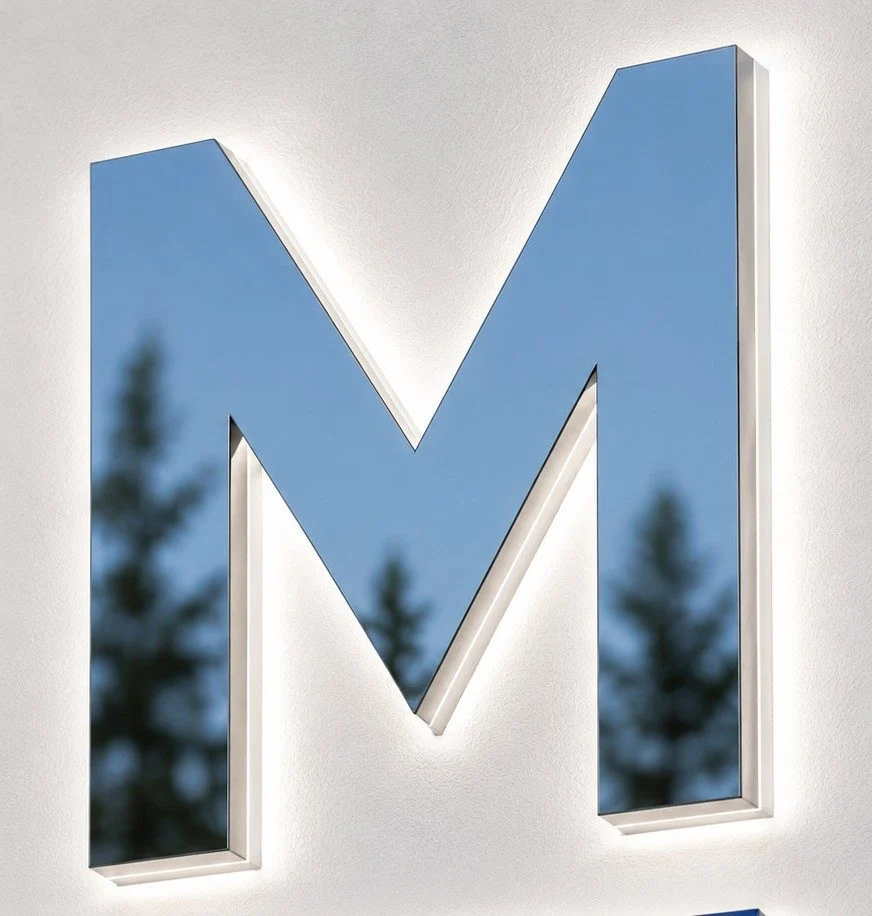 enseign elettres plexi + dibond miroir 3 – fabrication d’enseigne pour revendeurs
