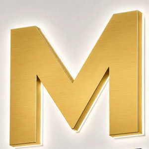 enseigne lettres plexi + dibond or M
