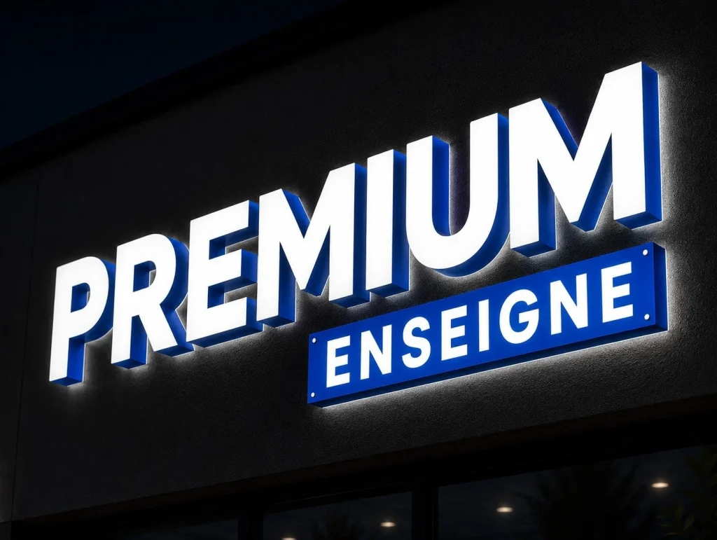 Exemple de réalisation Premium Enseigne – enseigne lettres plexi chants opaques