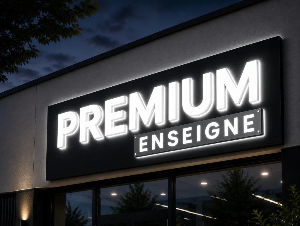 Exemple de réalisation Premium Enseigne – lettres bloc LED full éclairage