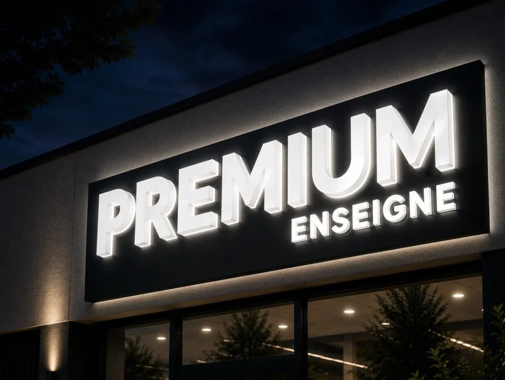 Exemple de réalisation Premium Enseigne – lettres bloc LED full éclairage