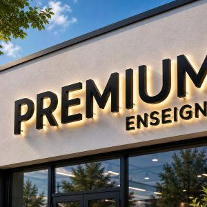 enseigne lettres découpées PVC avec rétro éclairage lumière chaude