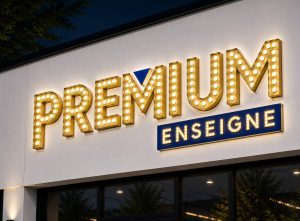 Exemple de Enseigne lumineuse à ampoules