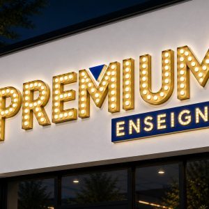 enseigne lettres découpées à ampoules