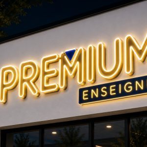 enseigne lettres découpées neon