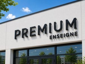 lettres PVC fixées sur entretoises