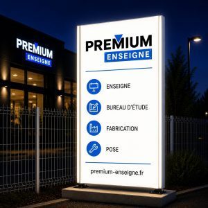 totem droit plexi lumienux